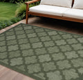 8 X 10 Dark Green And Light Green Trellis Indoor Outdoor Area Rug