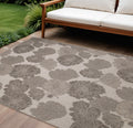 9 X 12 Natural And Ivory Floral Indoor Outdoor Area Rug