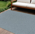 8 X 10 Aqua And Ivory Geometric Indoor Outdoor Area Rug