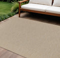 9 X 12 Natural And Light Brown Geometric Indoor Outdoor Area Rug