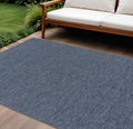 10 X 14 Navy Blue And Ivory Geometric Indoor Outdoor Area Rug