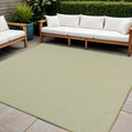 6 Ivory And Green Square Geometric Indoor Outdoor Area Rug