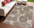 4 X 6 Natural And Ivory Floral Indoor Outdoor Area Rug