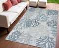 4 X 6 Navy Blue Ivory And Blue Nautical Indoor Outdoor Area Rug