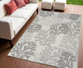 4 X 6 Gray Black And Ivory Nautical Indoor Outdoor Area Rug