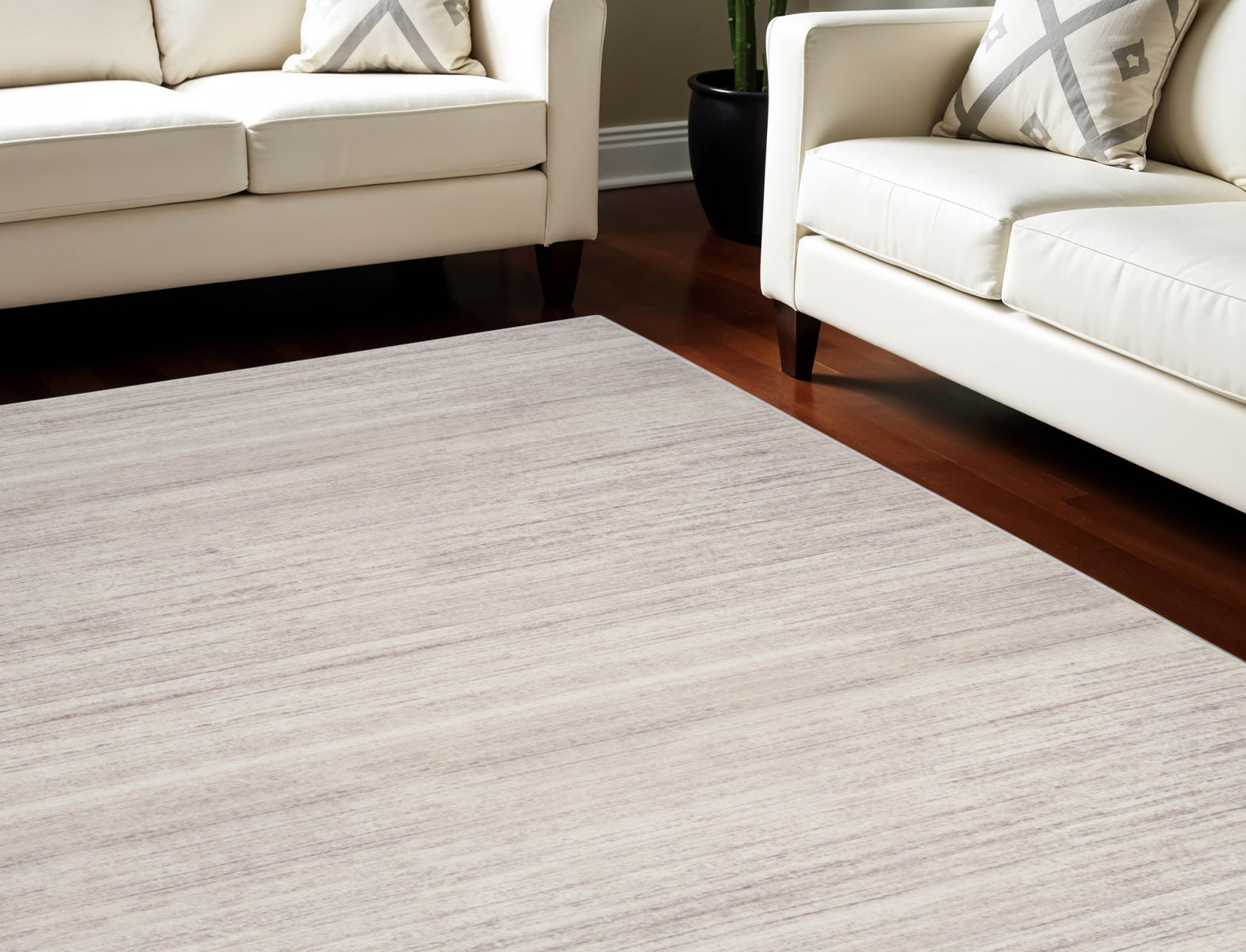 9' X 12' Ivory and Light Brown Abstract Washable Area Rug