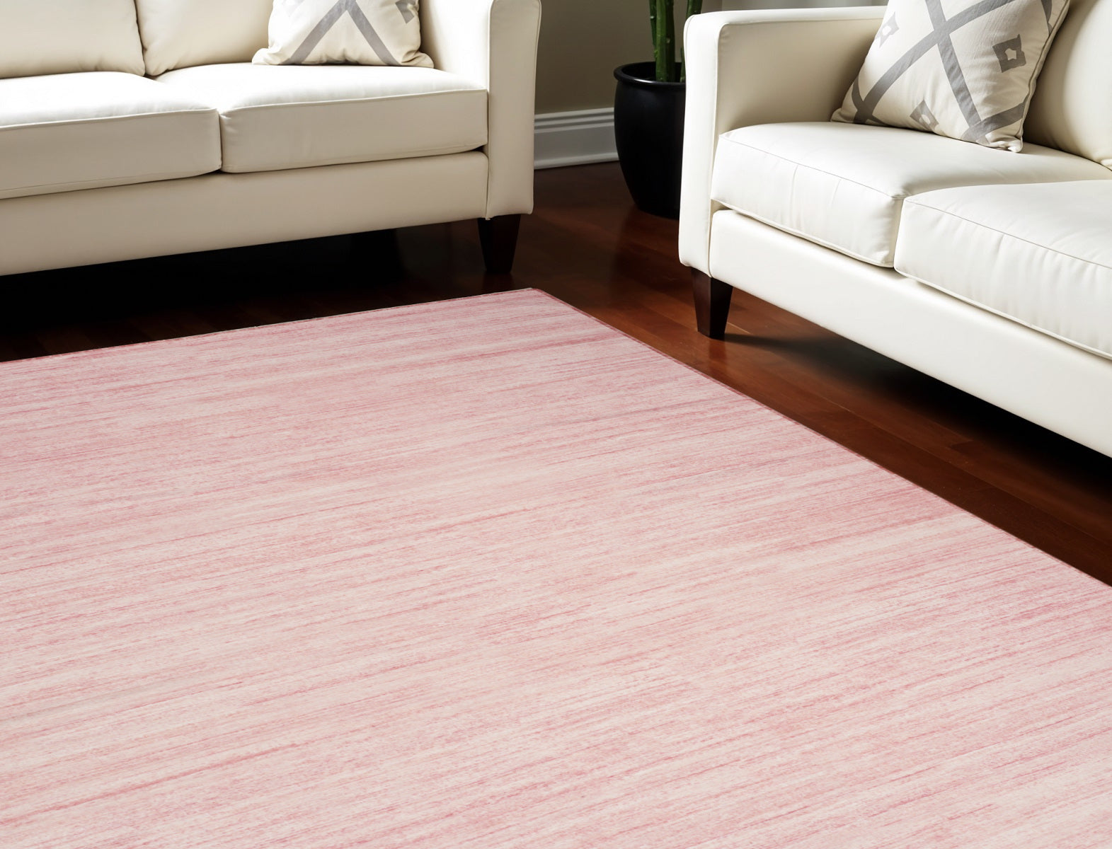 9' X 12' Pink Abstract Washable Area Rug