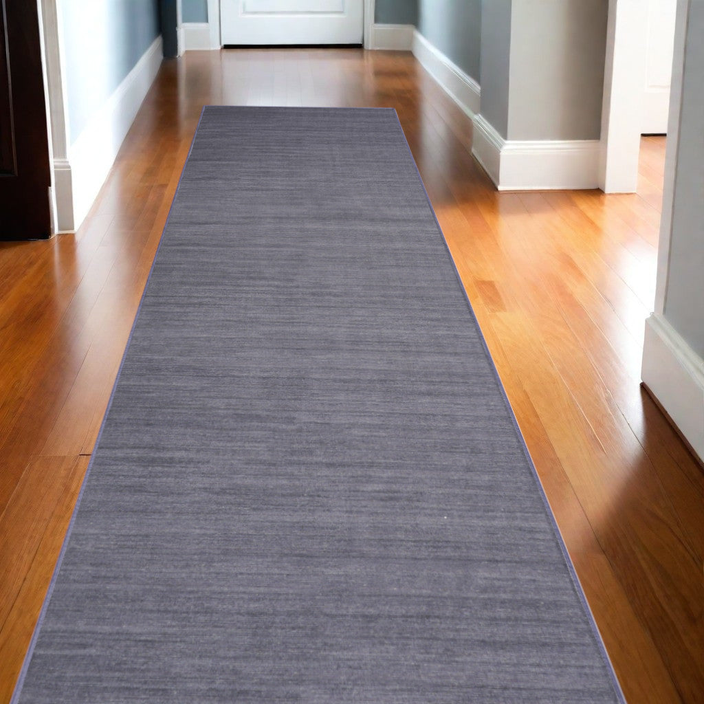 10' Navy Blue Abstract Washable Runner Rug