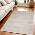 5' X 7' Ivory and Light Brown Abstract Washable Area Rug