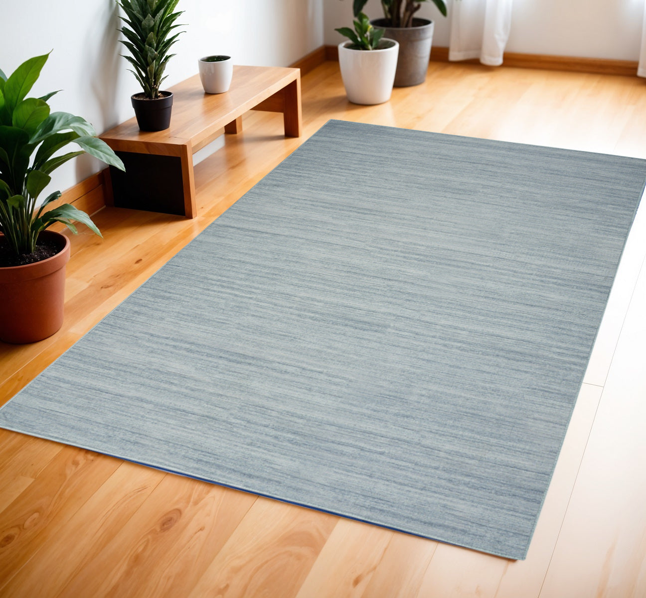 4' X 6' Aqua Abstract Washable Area Rug