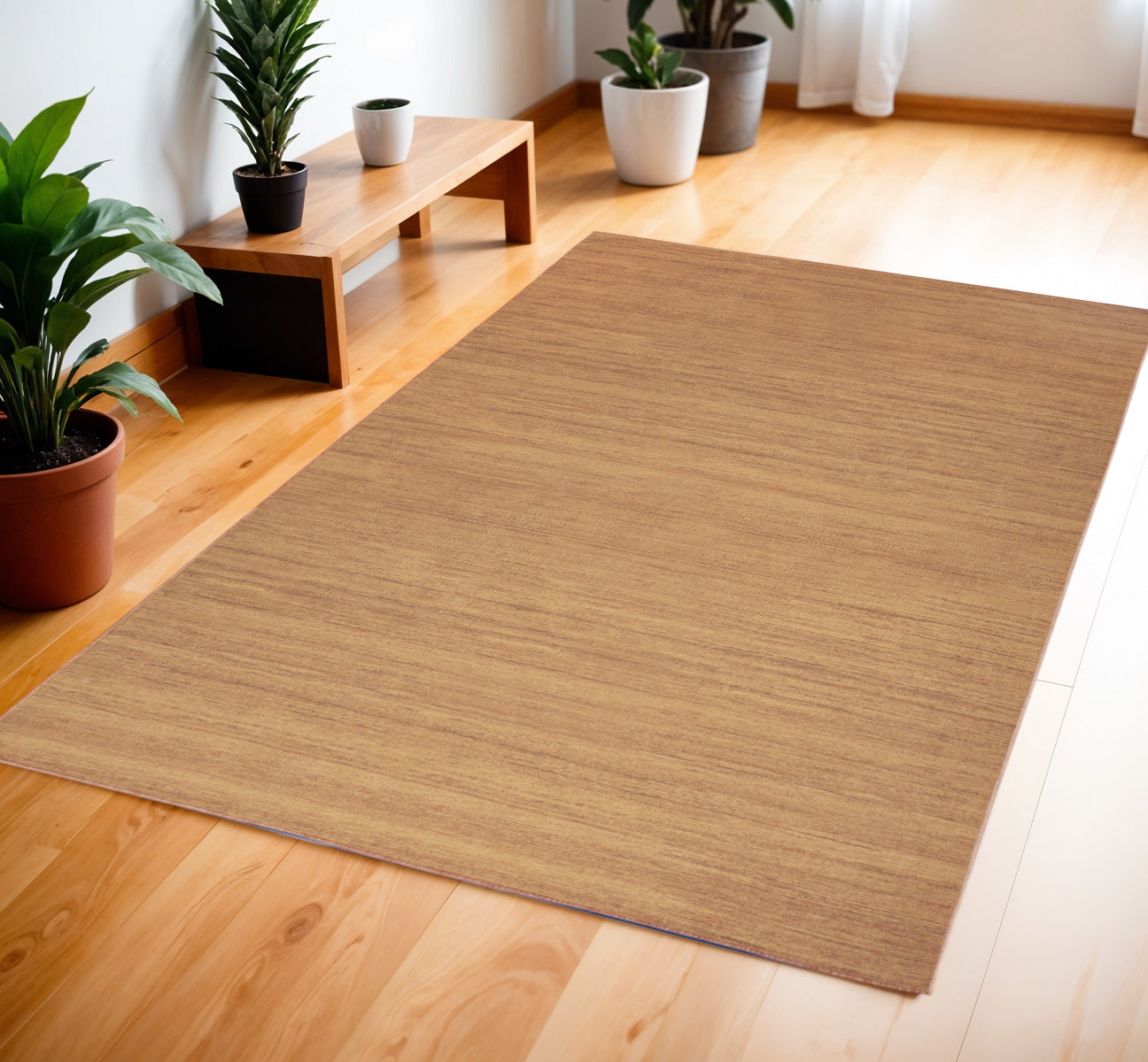 4' X 6' Copper Abstract Washable Area Rug