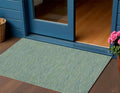 3 X 5 Blue And Green Geometric Indoor Outdoor Area Rug