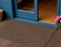 3 X 5 Dark Brown And Brown Geometric Indoor Outdoor Area Rug