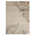 4' X 6' Tan Black and Ivory Damask Area Rug