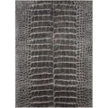 4' X 6' Beige Charcoal and Cream Animal Print Distressed Area Rug