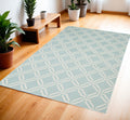 4' X 6' Beige and Green Trellis Area Rug