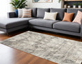 8' X 10' Ivory and Black Geometric Non Skid Area Rug