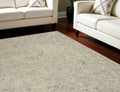 8' X 10' Beige and Gray Wool Abstract Geometric Area Rug