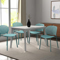 Set of Four Blue Heavy Duty Plastic Dining Side Chairs