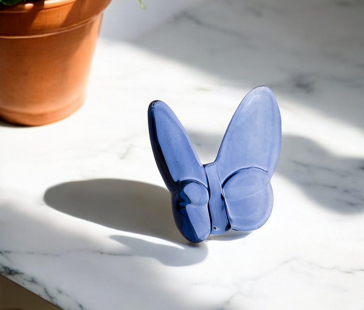 3'' Dark Blue Crystal Butterfly Figurine Tabletop Sculpture