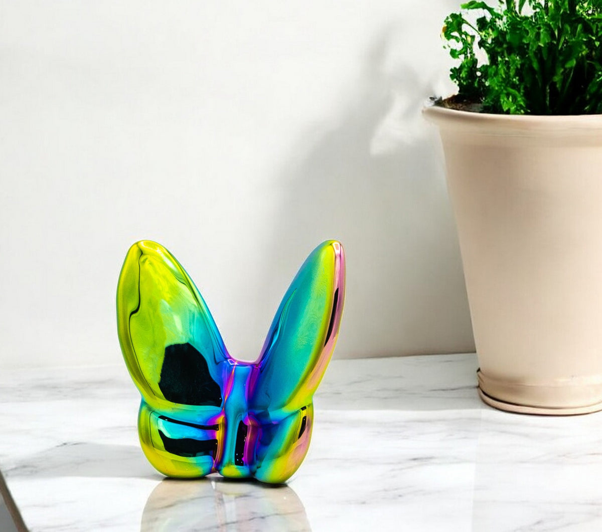 3'' Blue and Green Crystal Butterfly Figurine Tabletop Sculpture