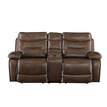 Loveseat w/Console (Motion), Brown LeatherGel Match