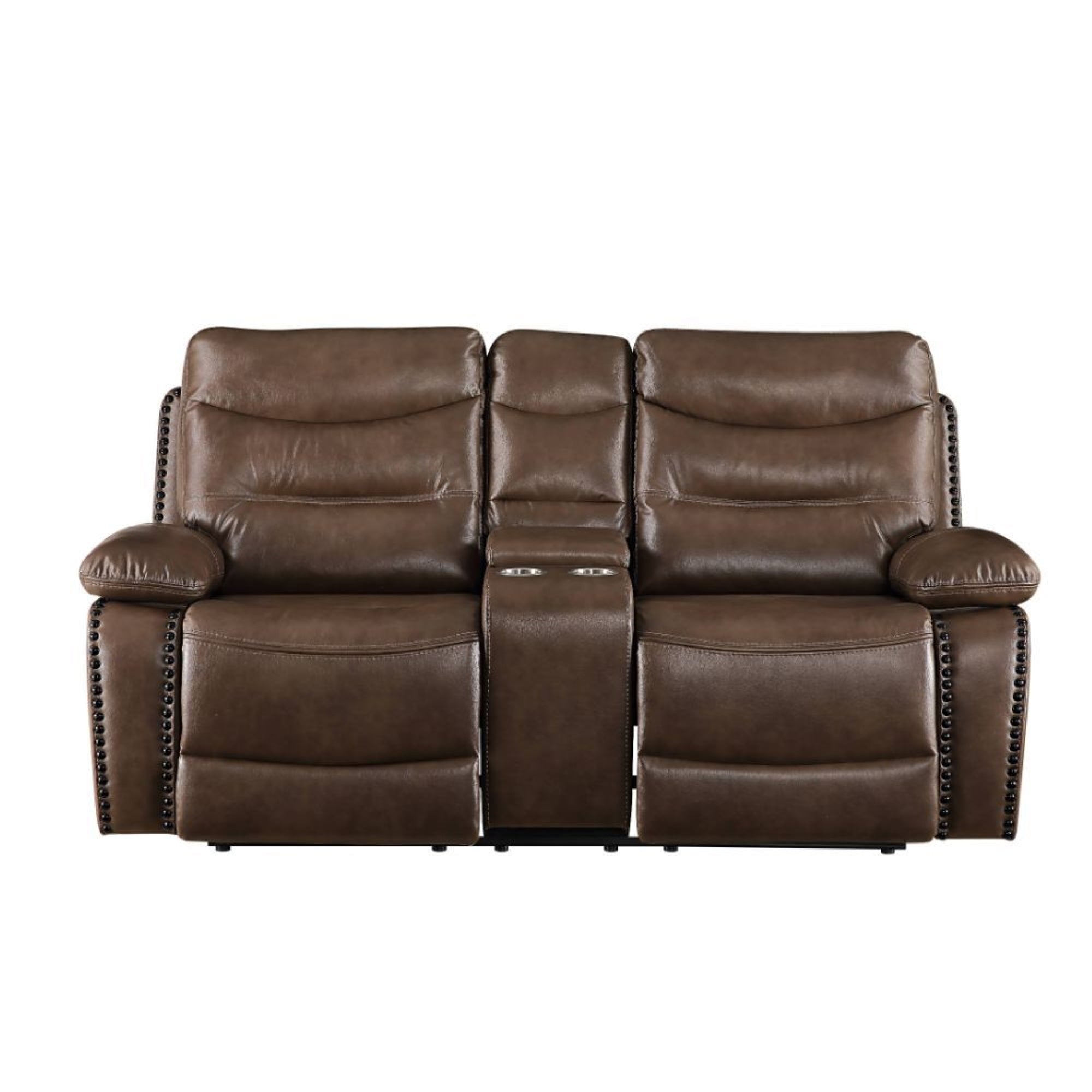 Loveseat w/Console (Motion), Brown LeatherGel Match