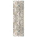 8 Beige Ivory And Gray Abstract Runner Rug