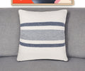 20'' Navy and White Striped Throw Pillow With Ruffle