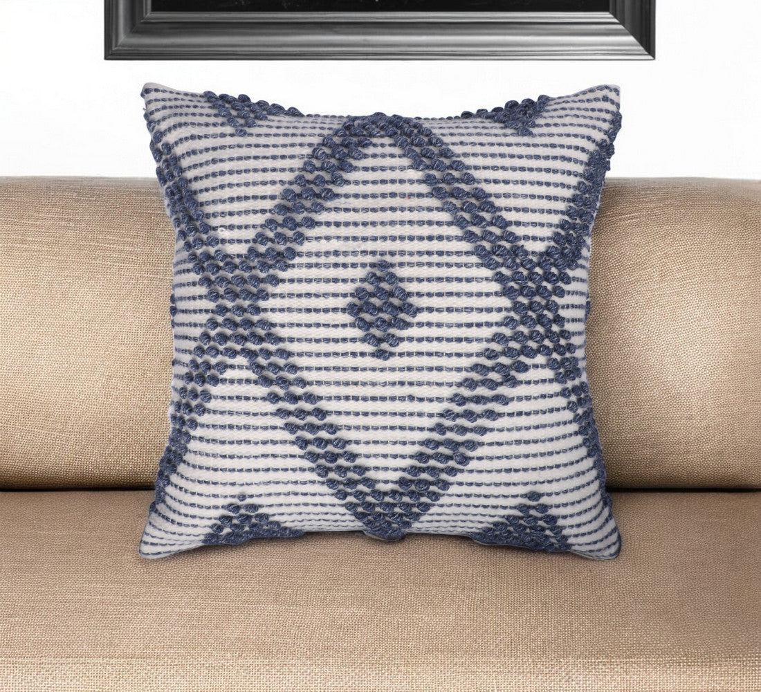20'' Blue Geometric Throw Pillow