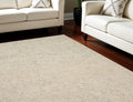 8' X 11' Ivory Tan and Gray Wool Geometric Area Rug