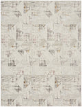 8' X 10' Beige Ivory and Gray Abstract Non Skid Area Rug