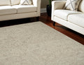 8' X 11' Blue and Ivory Wool Geometric Area Rug