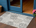 3 X 5 Gray Black And Ivory Nautical Indoor Outdoor Area Rug