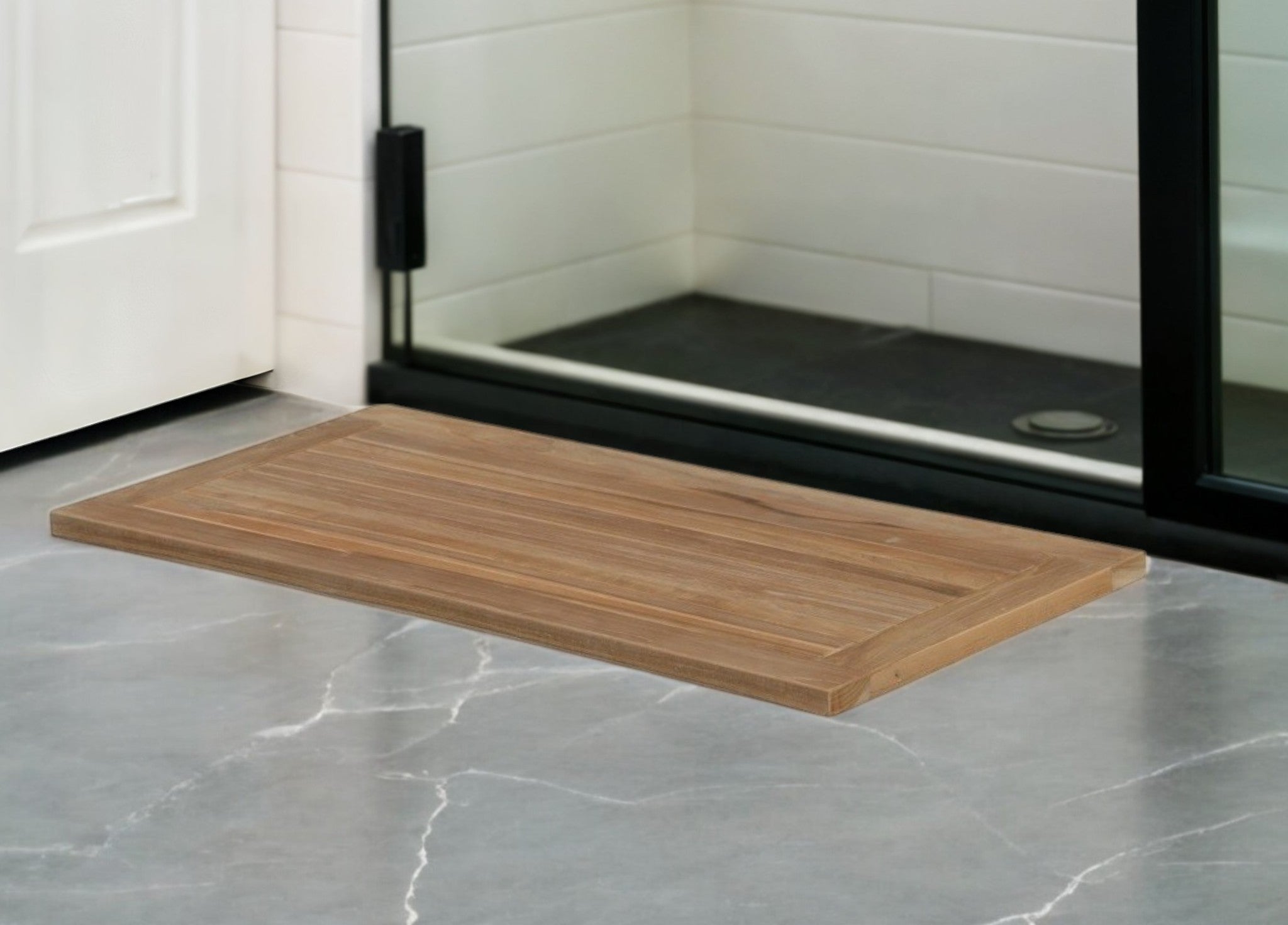 Natural Teak 39 Shower Mat