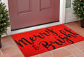 24 X 36 Red and Black Coir Merry and Bright Outdoor Christmas Door Mat