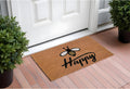 24 X 36 Natural and Black Coir Bumblee Bee Happy Outdoor Door Mat