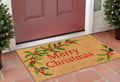 24 X 36 Natural Red and Green Coir Merry Christmas Outdoor Christmas Door Mat