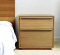 28'' Natural Solid and Manufactured Wood Two Drawer Nightstand
