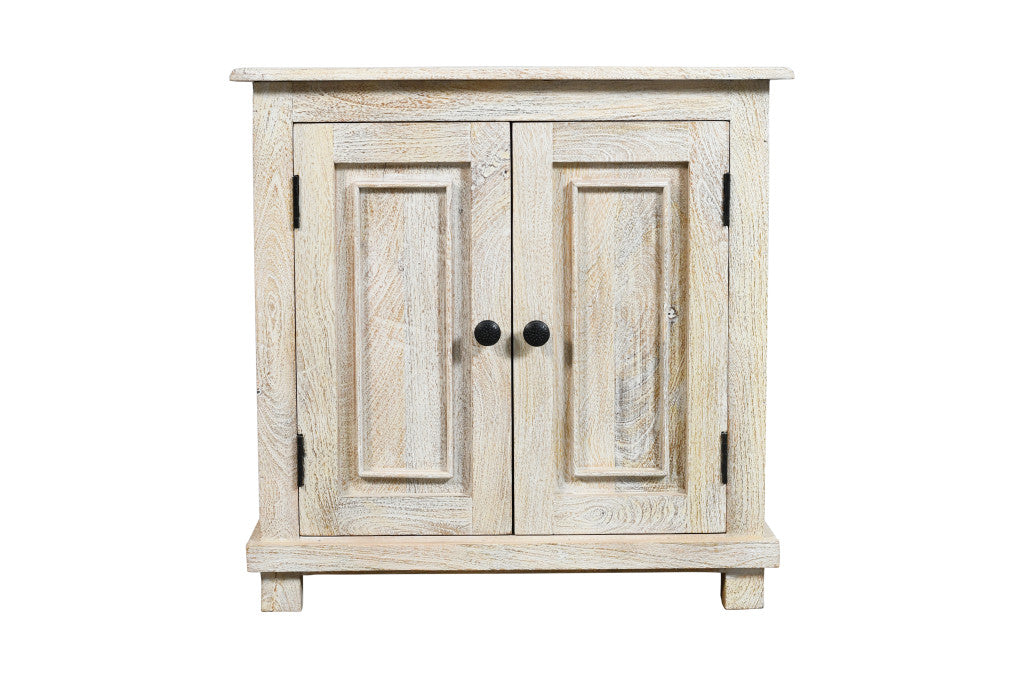 28'' Distressed White Solid Wood Nightstand With Storage