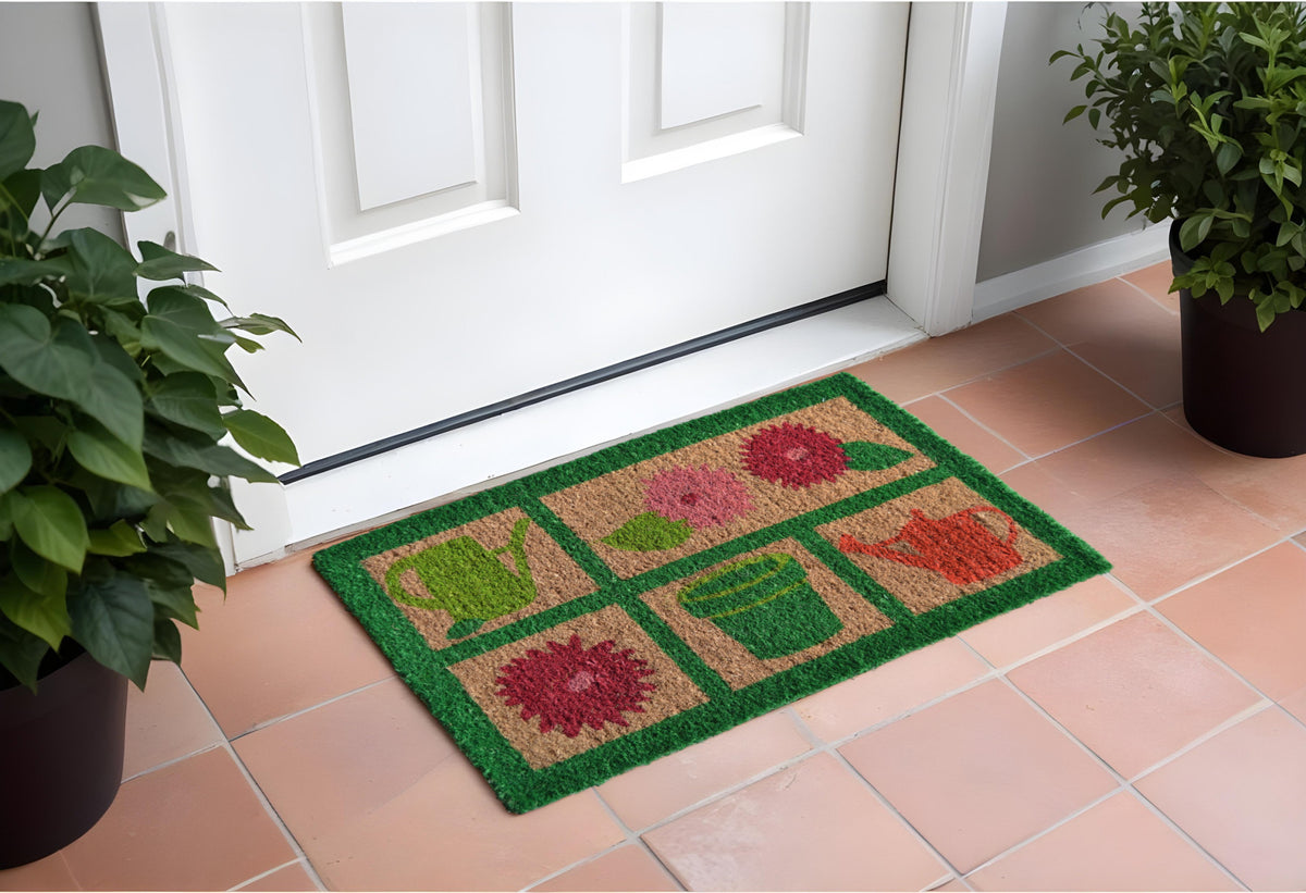 18'' X 30'' Brown Coir Garden Tools Outdoor Spring Door Mat
