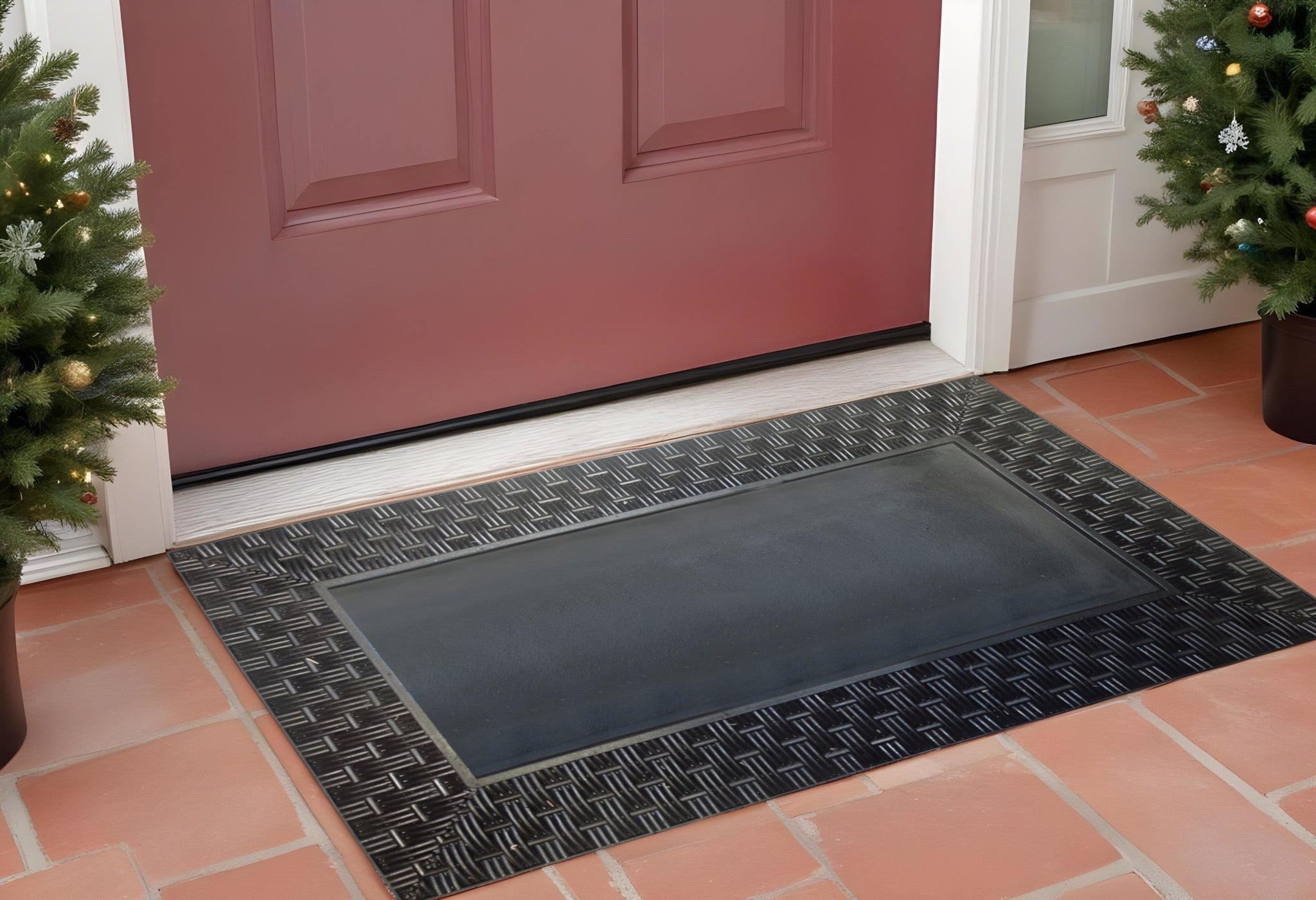 18'' X 30'' Brown Rubber and Coir Seasonal Outdoor Door Mat With Inserts