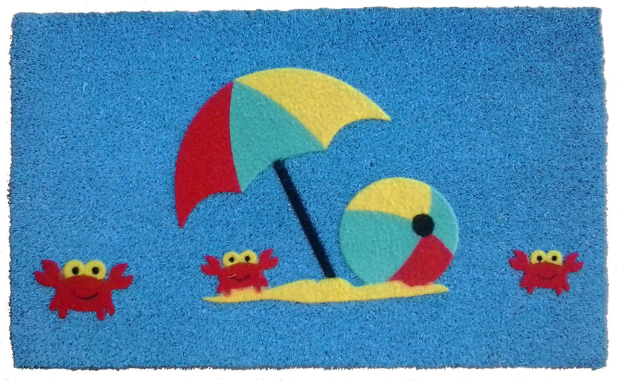 18'' X 30'' Blue Coir Tropical Outdoor Door Mat