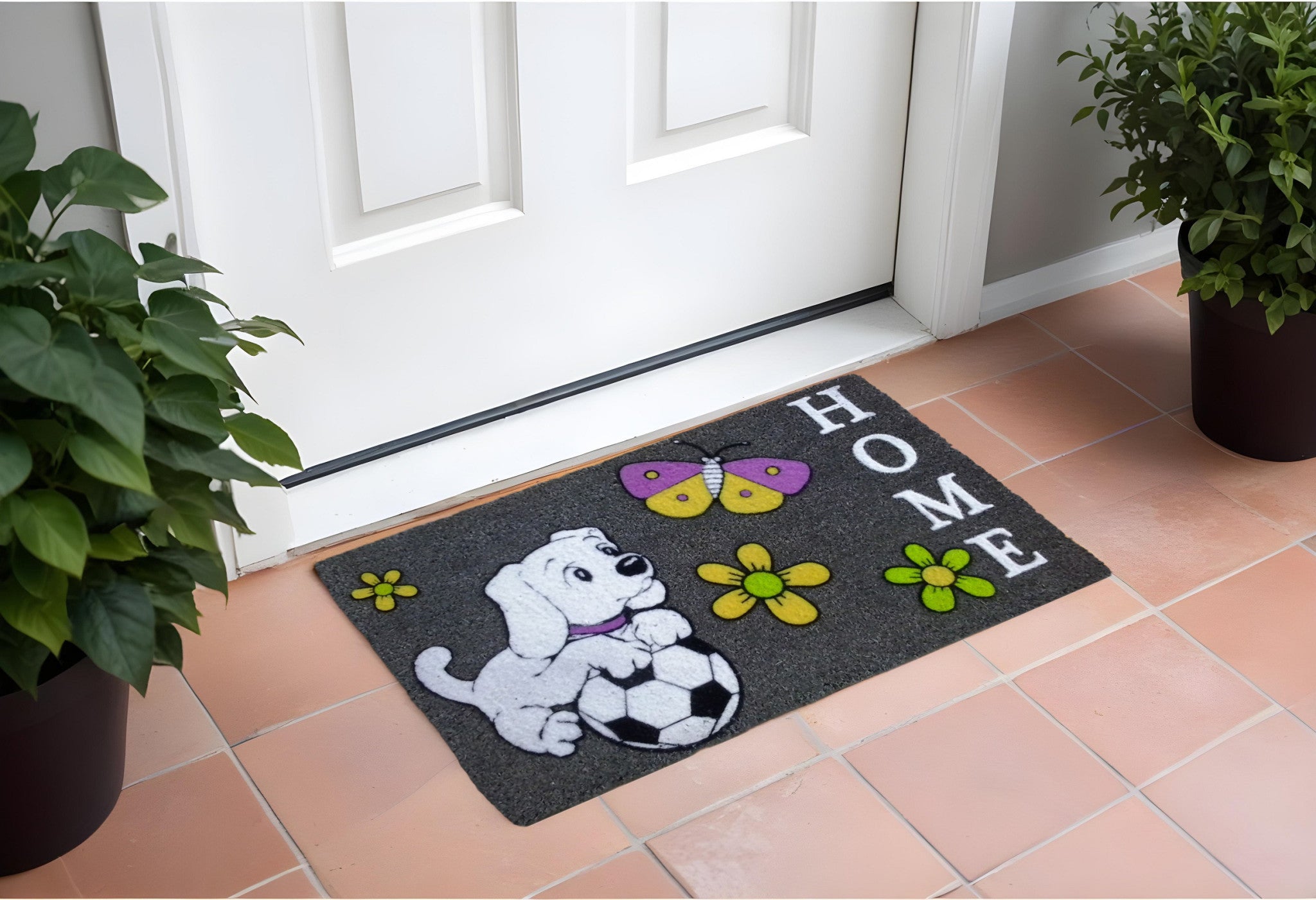 18'' X 30'' White Coir Dog Home Outdoor Door Mat