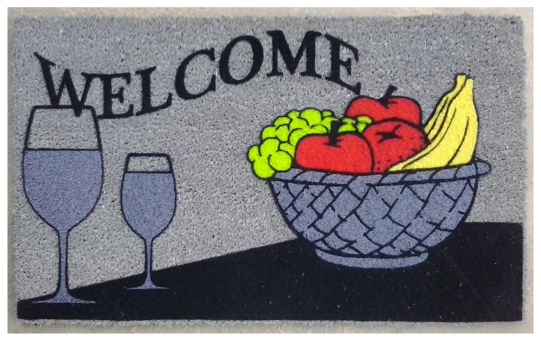18'' X 30'' Black and Red Coir Wine Welcome Outdoor Door Mat