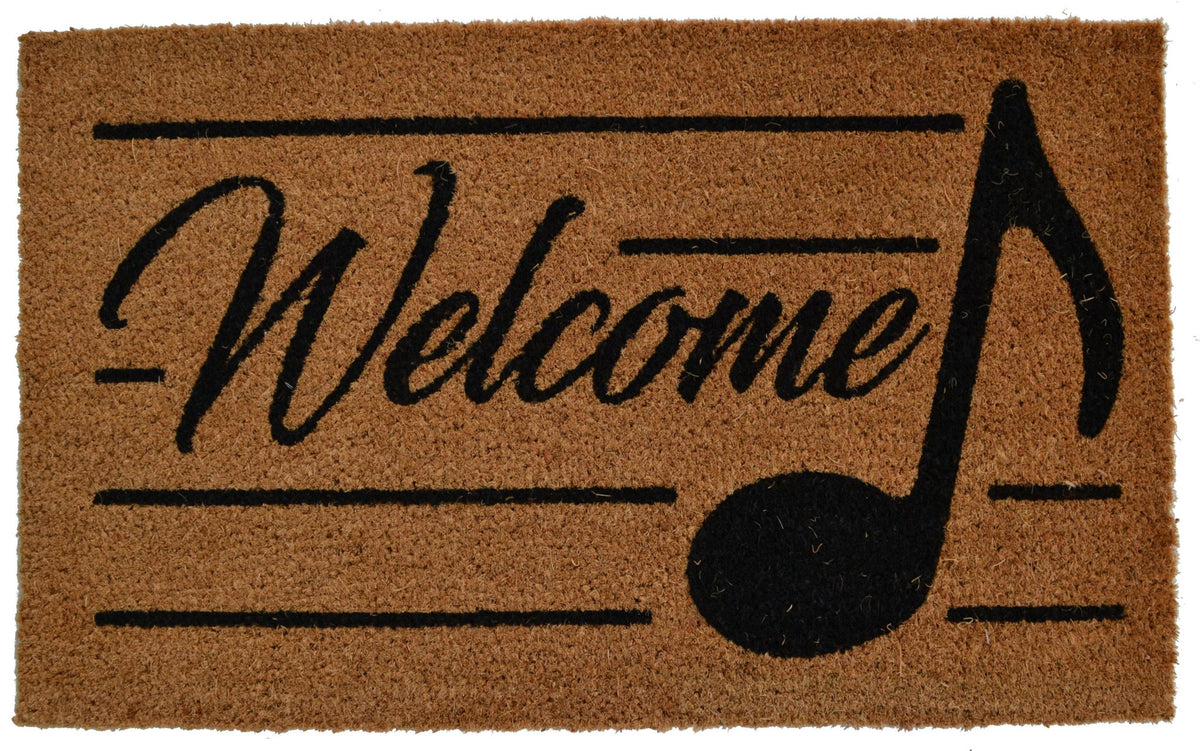 18'' X 30'' Brown and Black Coir Welcome Outdoor Door Mat