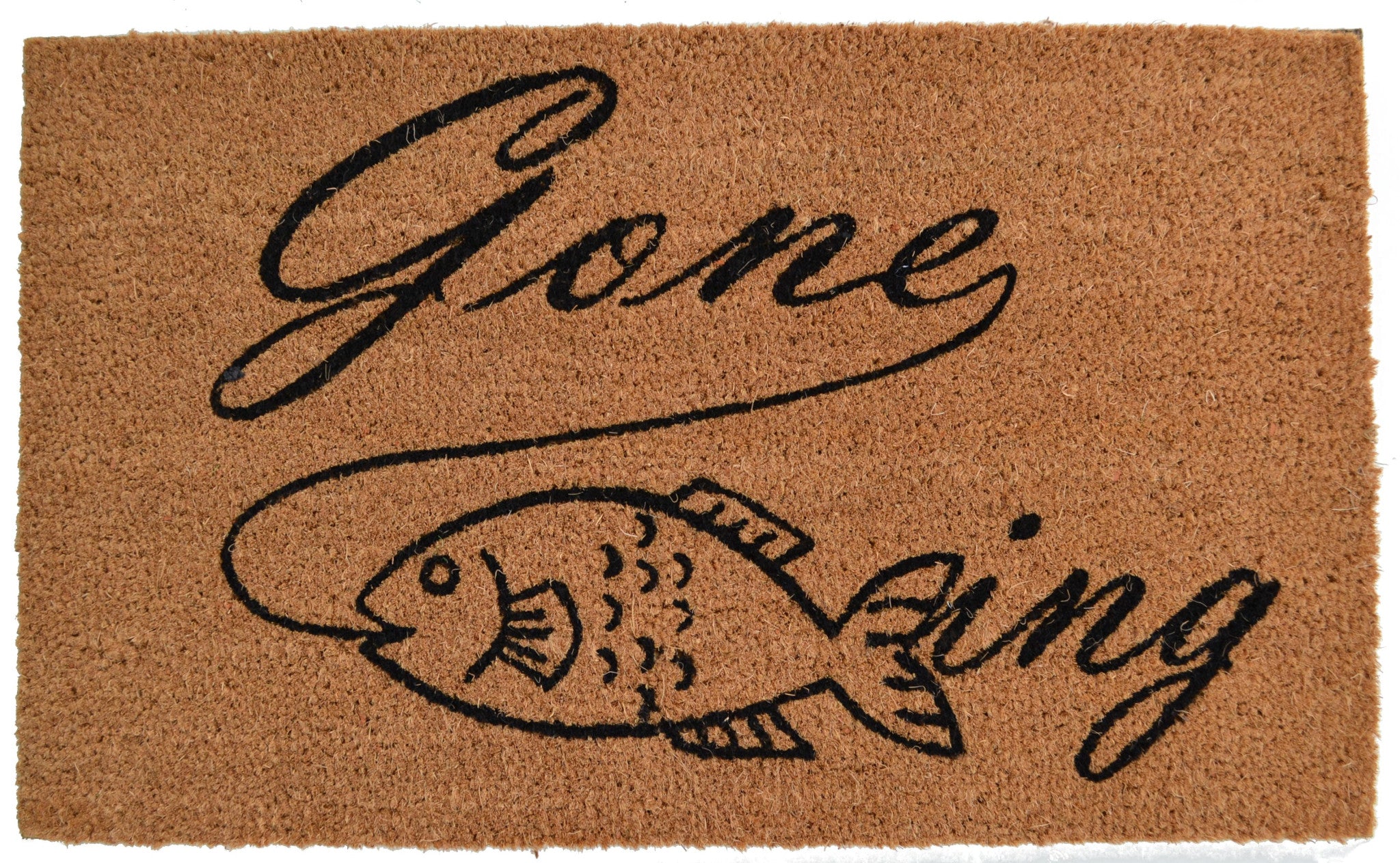 18'' X 30'' Brown and Black Coir Fish Outdoor Door Mat