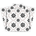 12 X 12 Black and White Lil Daisy Peel and Stick Removable Tiles