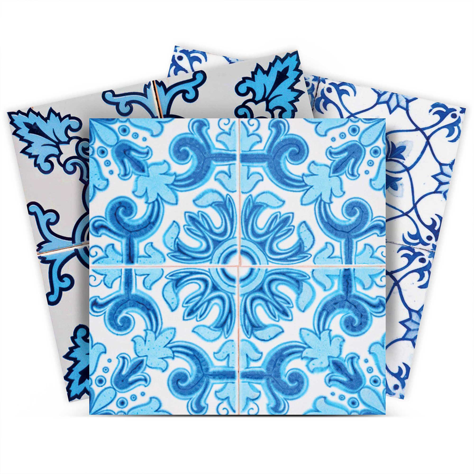 12 X 12 Mediterranean Blues Mosaic Peel and Stick Tiles