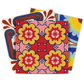 12 X 12 Pink, Red and Yellow Auguri Geo Peel and Stick Removable Tiles